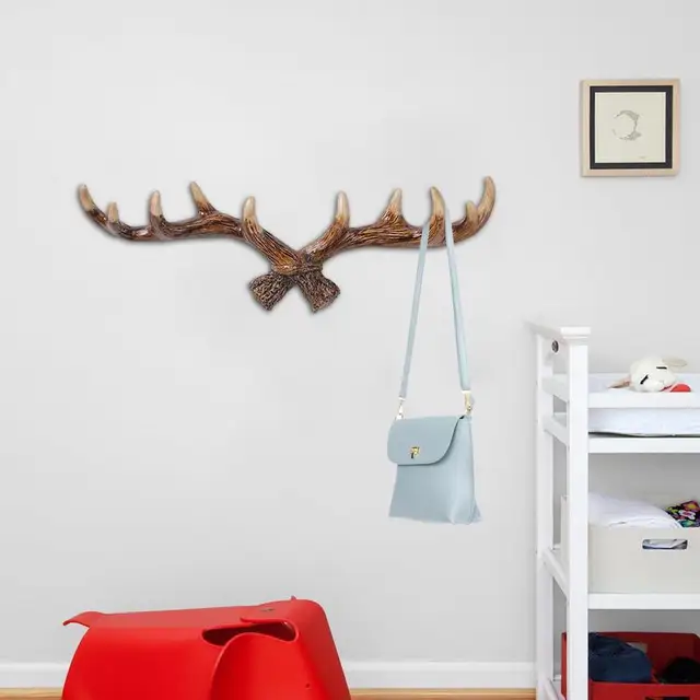 Key Agancs Falra Szerelt Horgos Kreatív Szarvas Fej Függő Fogas A Kabát Kulcstartó Törülköző Állvány Készletek - Image 4