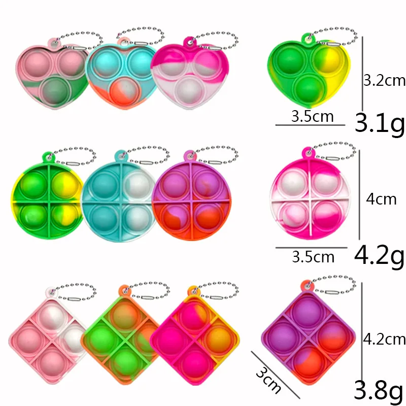 10/30PCS Pop Fidget Toys Mini Pop Keychains Toddler Toys Fidgets Pack Sensory Toys Bulk Packs Reduce Pressure Party Favors Gifts 2