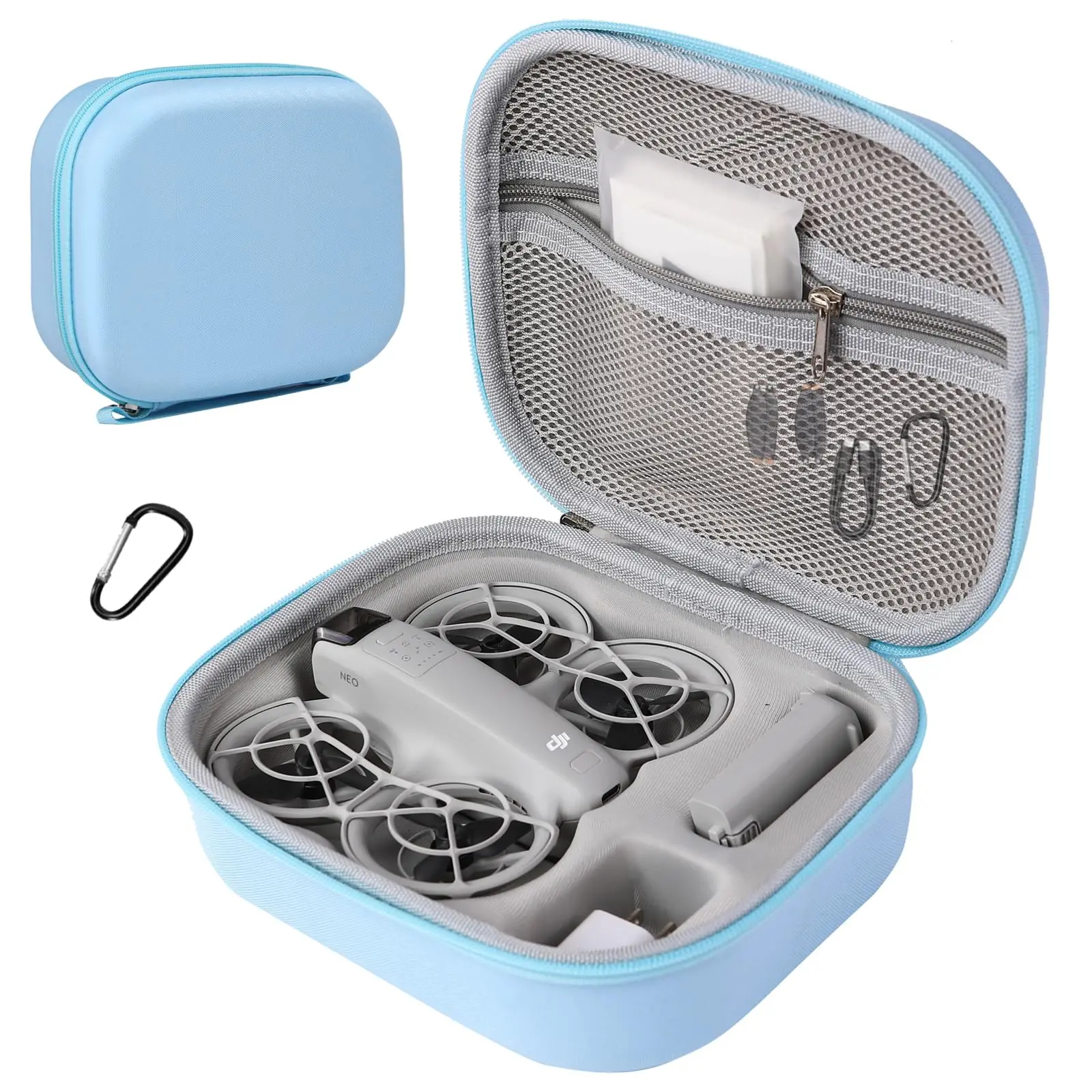 Storage Bag for DJI Neo Portable Hard Travel Carrying Case with YKK Zipper for DJI Neo Drone Aceessories-Blue