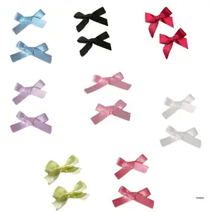 2Pcs Ribbon Bow Hair Clip Hair Barrette Hair Bow Headpieces Winter Bow French Barrette Headwear Hair Accessories