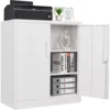 Metal Garage Storage Cabinet with 2 Doors and 2 Adjustable Shelves - 35.5" Steel Lockable File Cabinet,Locking Counter Cabinet 1
