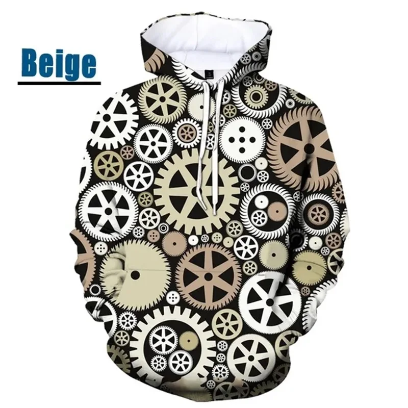 thumbnail image 1 of Sudadera con capucha con estampado 3D de engranajes mecánicos, sudadera de manga larga de gran tamaño, chándales casuales para hombre, sudaderas de mujer, 1 of 5