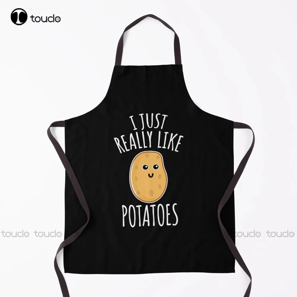 

I Just Really Like Potatoes - Funny Potato Gift Apron Server Aprons Garden Kitchen Customized Unisex Adult Apron