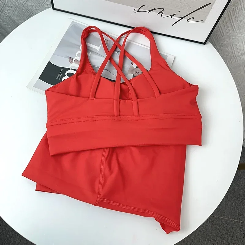 2025 2 قطعة ملابس اليوغا عبر الظهر الرياضة الصدرية...