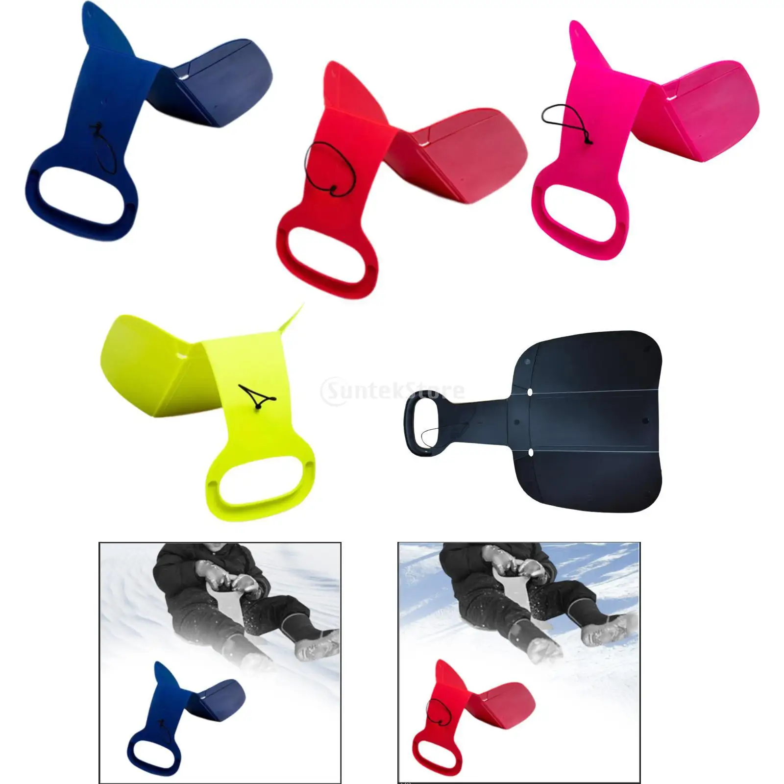 Outdoor winter sports snow sled Portable foldable snowboards Skiing board With handle For children Sledge snow skiing accessory