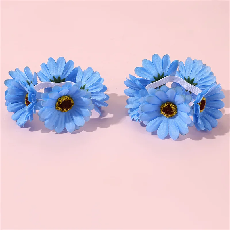 2 Stück/Set Künstliches Sonnenblumen-Haarkranz-Stirnband, Blumenkranz-Haaraccessoire. – Detail 8
