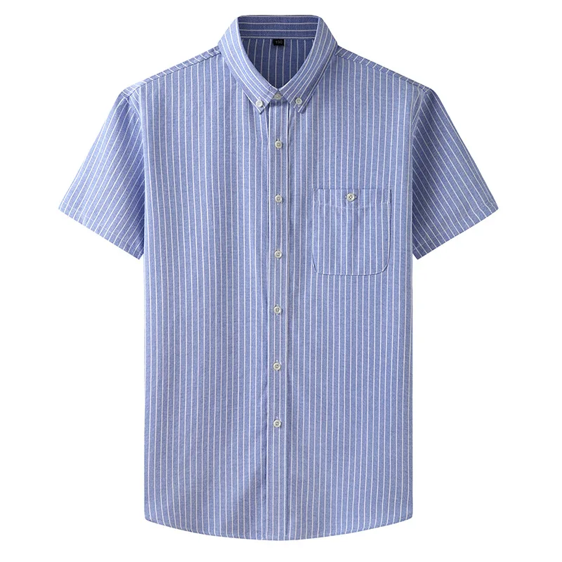 

Summer Men Shirts Short Sleeve Plus Large Size 8XL 9XL 10XL 160KG Man Striped Male Office Business Shirts