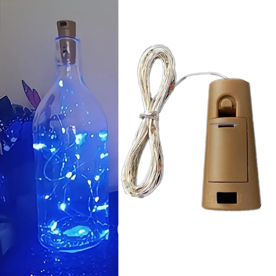 thumbnail image 2 of Guirnalda de luces LED para botellas de vino Phlanp con corcho, luces de hadas a batería para decoración de bodas y fiestas de Navidad, 2 of 5