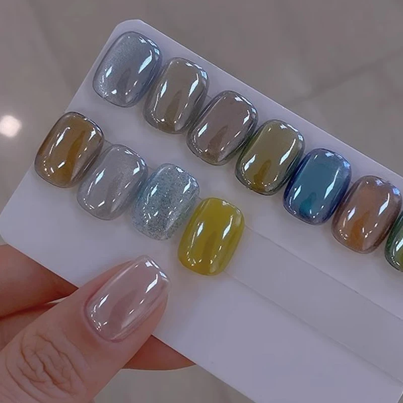 NICOLE DIARY Moonlight Plating Pearl Nail Powder White Mirror Aurora Effect Pigments UV Gel Polish Chrome Dust Decorations