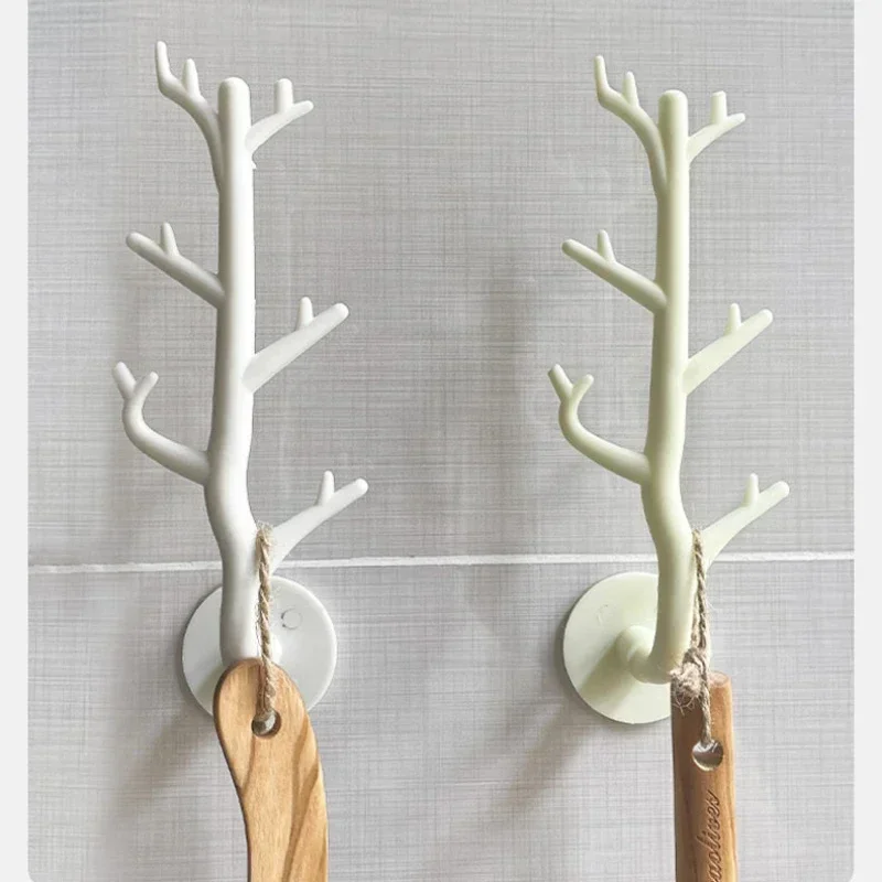 1/3Pcs Nordic Wall Hook-Minimalist Branch Key Holder & Coat Hanger, Japanese Style Sticky Home Decor Organizer