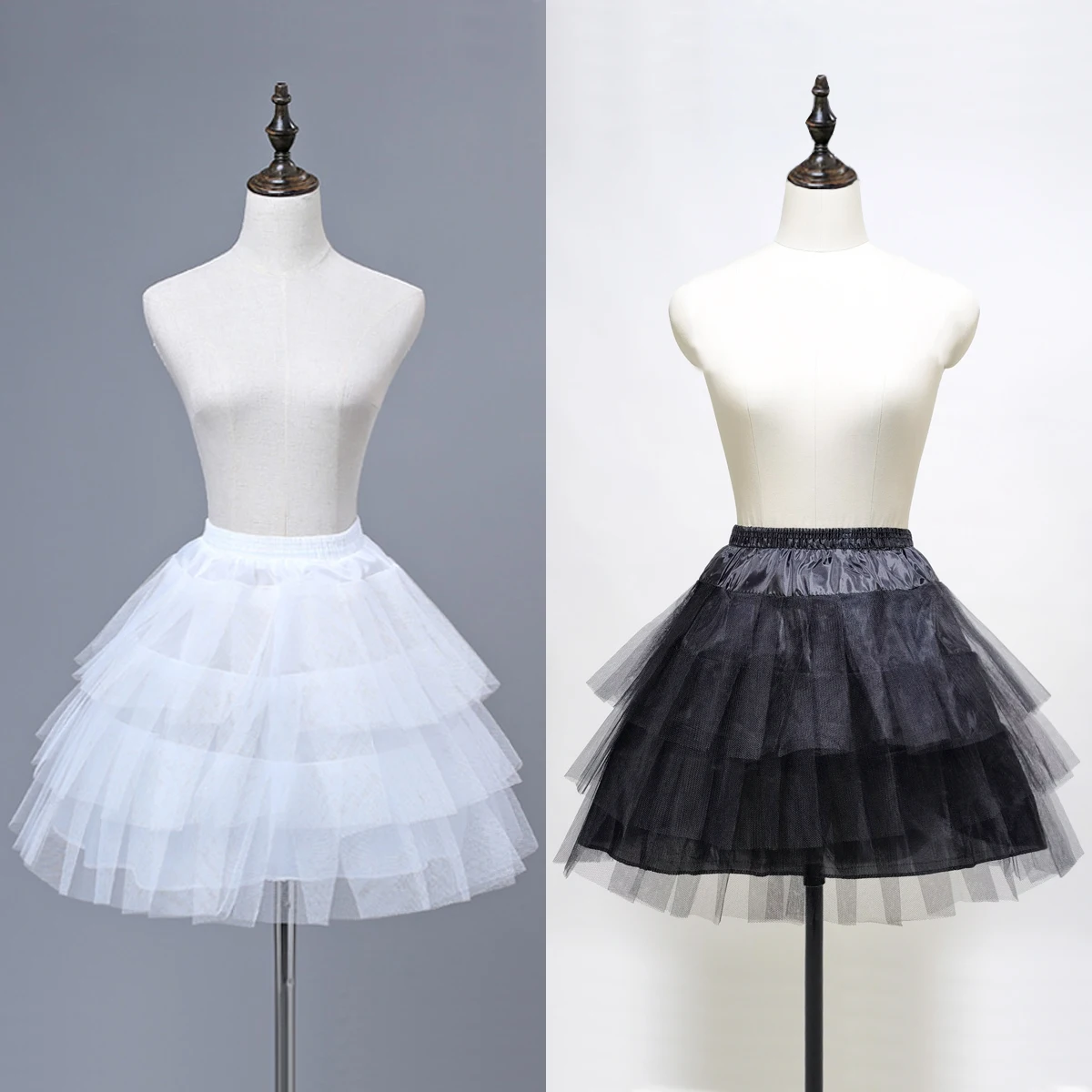 

Lolita Halloween Cosplay Petticoats 2024 Women A Line 3 Layers Short Underskirt for Wedding Dress