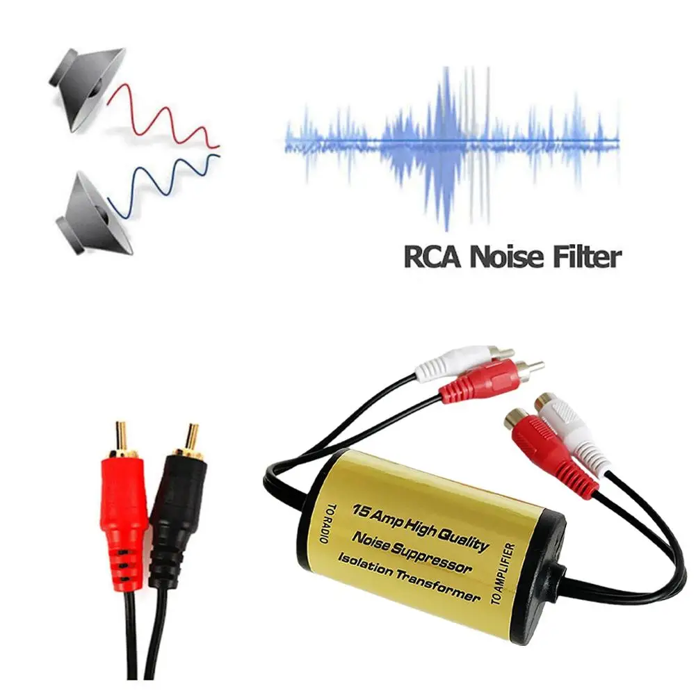 RCA Audio Noise Filter Effectively Reduces Speaker Noise Elimination Audio Source Modification Filter Ground Loop Isolator 2PCS for audio noise filter