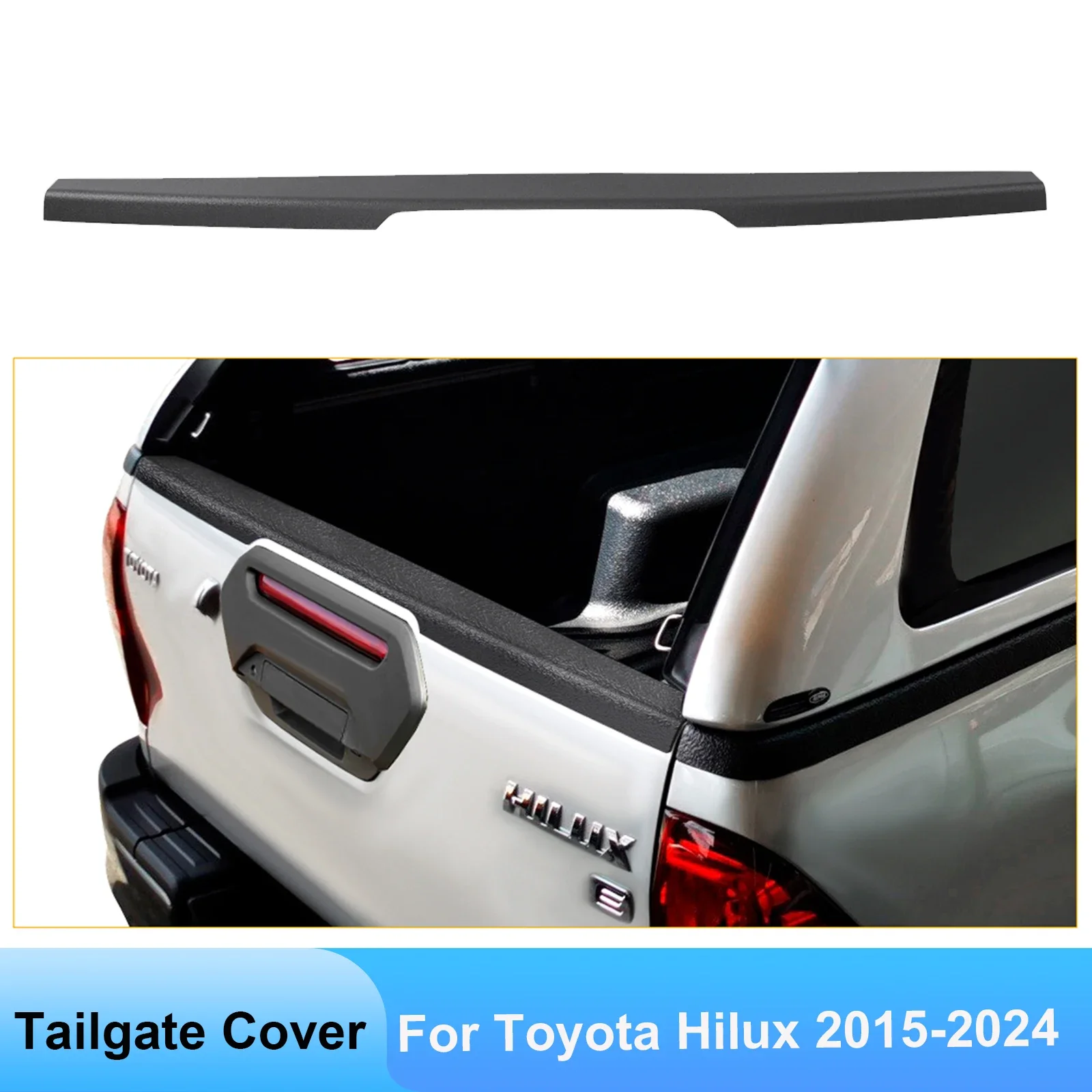 

Matte Black Tailgate Cover Rear Gate Trim For Toyota Hilux Revo 2015-2020,2021-2024 Year Models 4x4 Car Styling