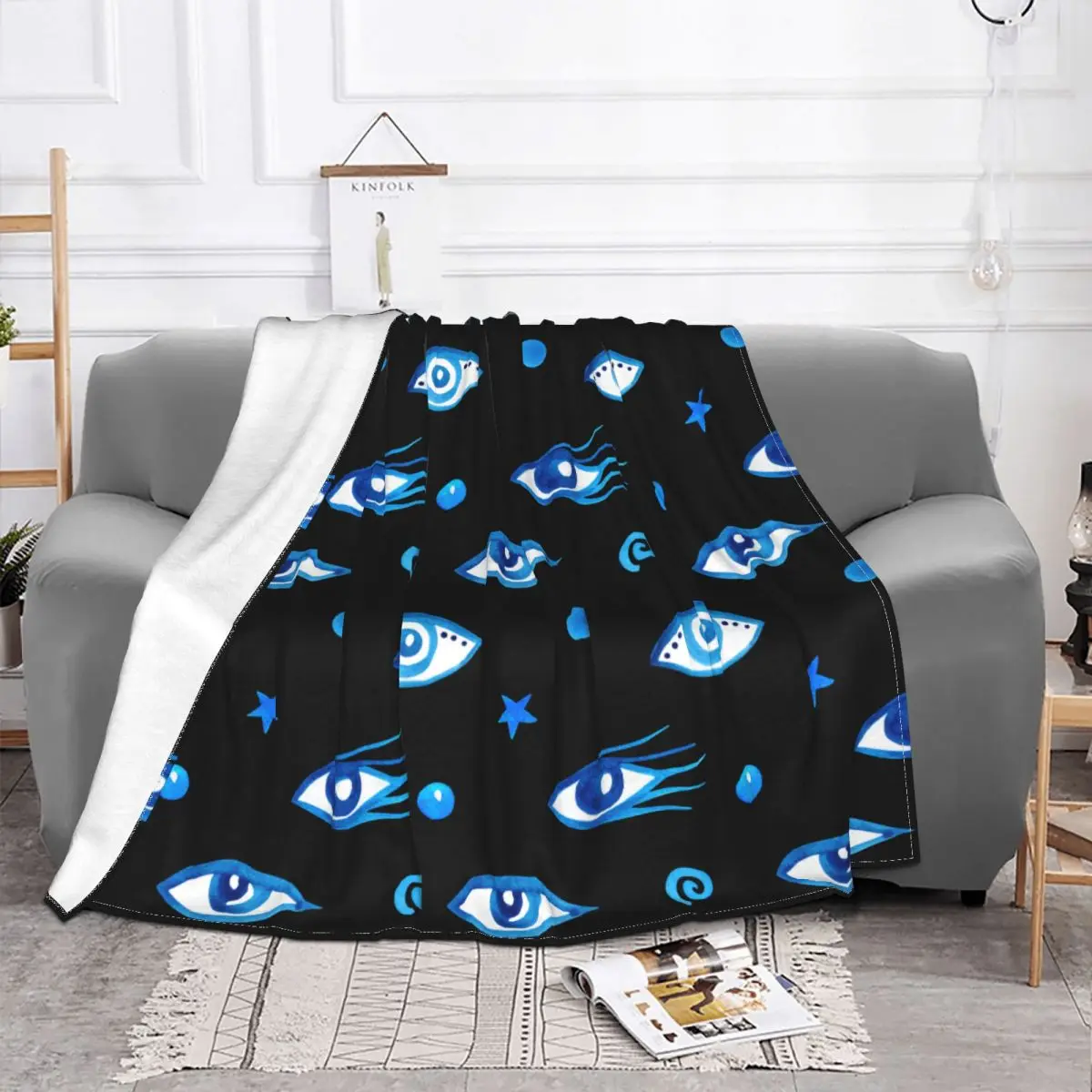 

Evil Eye Magic Blankets Coral Fleece Plush Summer Bohemian Hippie Geometric Warm Throw Blanket for Bedding Travel Plush Quilt