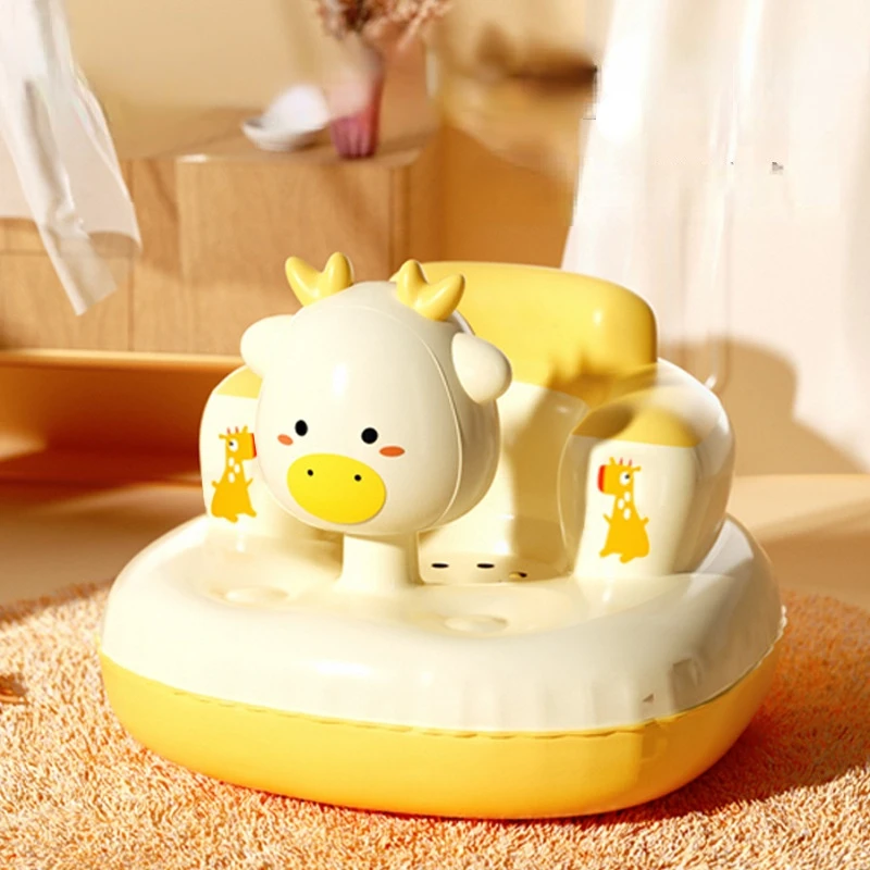 Cartoon Baby Sofa Music Inflatable Chair Backrest Anti-fall Portable Sofa Children's Training Chair Baby Dining Bath Mat