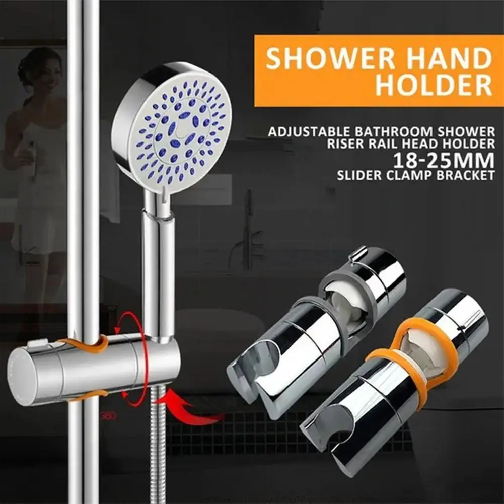 

Adjustable 18-25mm Shower Head Holder 360° Rotation Shower Showerhead Bathroom Accessories Clamp Slide Bracket Holder Rail V1D8