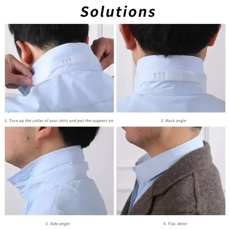 Shirt Collar Shaper Universal Shirt Collar Support T-Shirt Stand Collar Shaper Anti-roll Fixed Kit Clothes Accessory