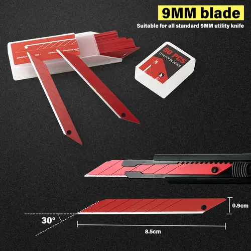 EHDIS 50/100pcs 30 Degree Snap Off Replacement Blades Utility Knife Cutter Spare Blade Car Wrap Vinyl Film Engrave Cutting Tools - Image 2