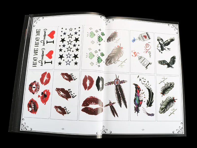 A4 Tattoo Book For Women/Kids Flowers/Star/Animal Beautiful Cartoon Pattern Manuscript Tattoo Design Album For Beginner Supplies