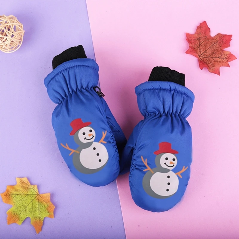 Children Windproof Gloves Stylish Toddler Ski Gloves Cartoon Kids Warm Thick Mittens Present for Boys Girls Gift