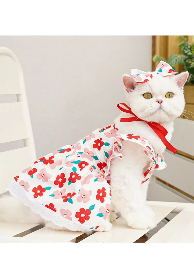 Cat Dog Dress Summer Flying Sleeve - PeticaDeals