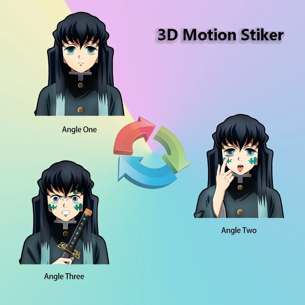 

Muichirou Tokitou аниме рассекающий демонов 3D наклейка движения самоклеящаяся Водонепроницаемая наклейка для автомобиля, холодильника, планшета, скейтборда и т. д.