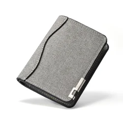 Men's Sleek Metal - Accent Minimalist Wallet with Solid Design (2601 - 2 - Grey)