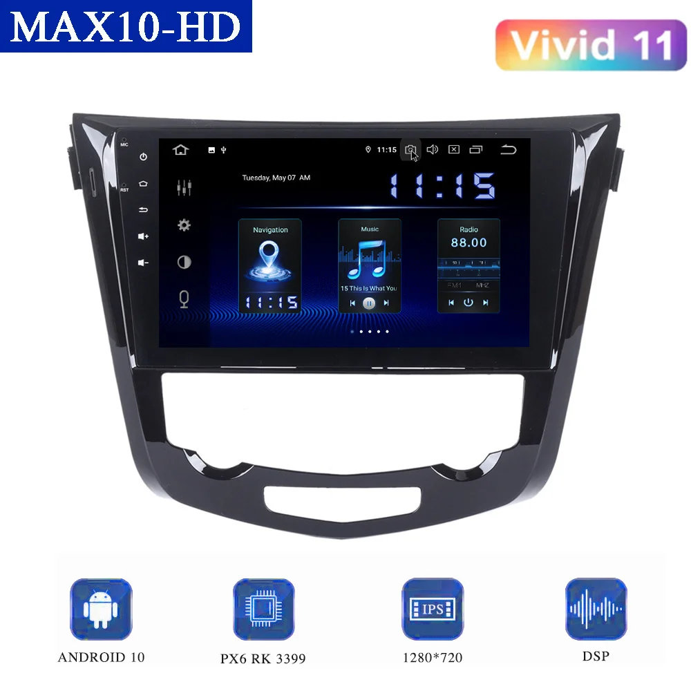 

for Nissan X-Trail T32 Qashqai j11 2014 2019 2020 2021 Car 10.2" Android 10.0 Car Radio Multimedia Player GPS Navi DSP CarPlay