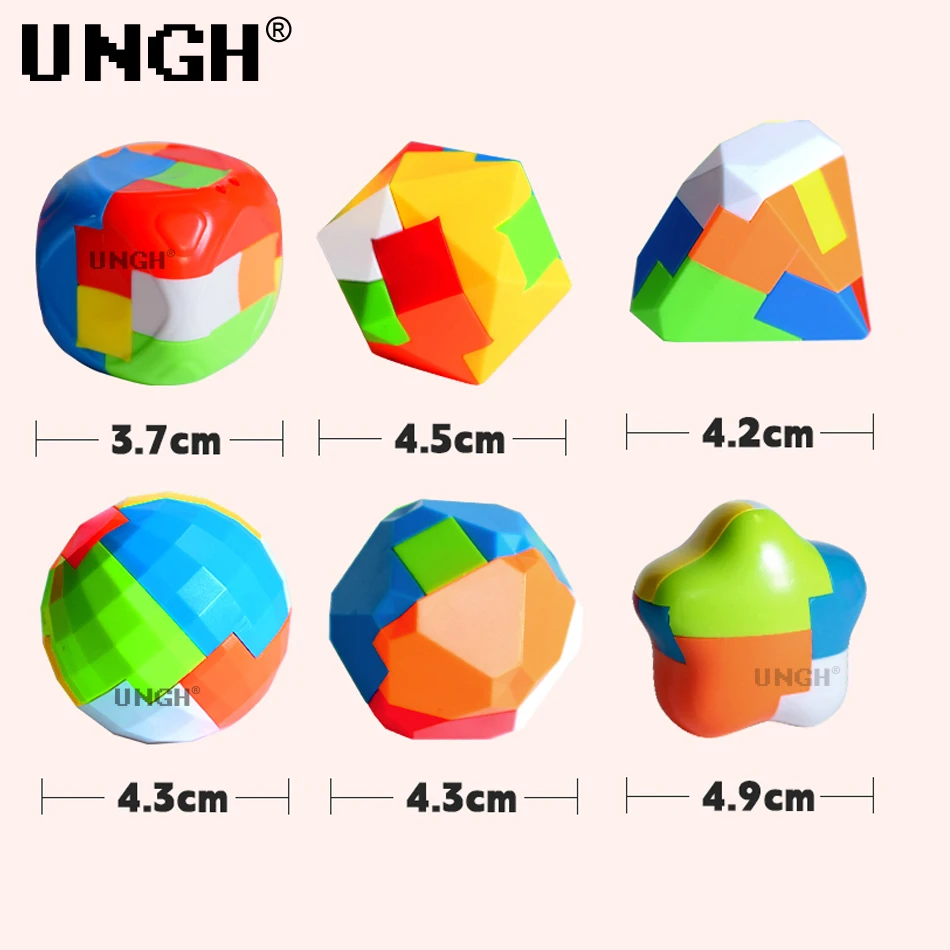 6pcs/set Luban 3D Puzzle Magic Cube Intellectual Children Lock Brain Teaser Game Educational Toys for Kids Adult Antistress fidget toys,puzzle toys,anti stress toys,puzzle cube,magic puzzle cube