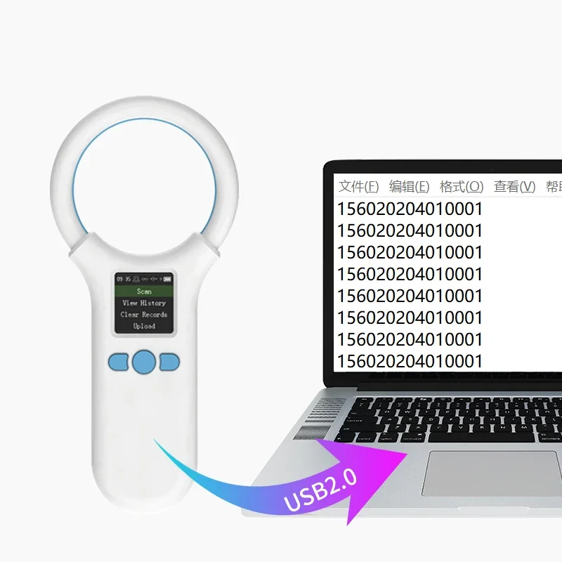 고양이 개용 134.2KHz 125kHz 애완동물 마이크로칩 스캐너가 포함된 동물 RFID 리더, FDX-B 유리칩 지원 USB/블루투스/2.4G 태그 도구