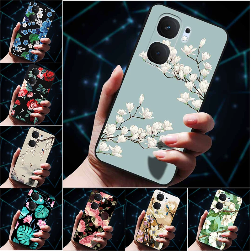 3D Flower Embossed Soft Silicone Phone Case - Stylish Back Cover Shell Bag