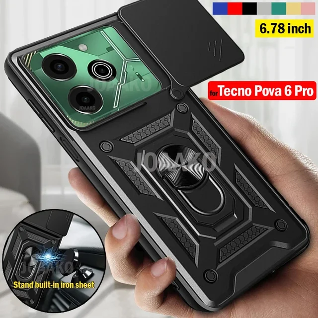 Armor Funda For Tecno Pova 6 Pro 6 78 Case Slide Camera Ring Stand Protection Cover.jpg