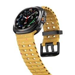 Luminous Silicone Strap Bracelet for Smartwatches - Universal Fit for Men and Women (Yellow black)
