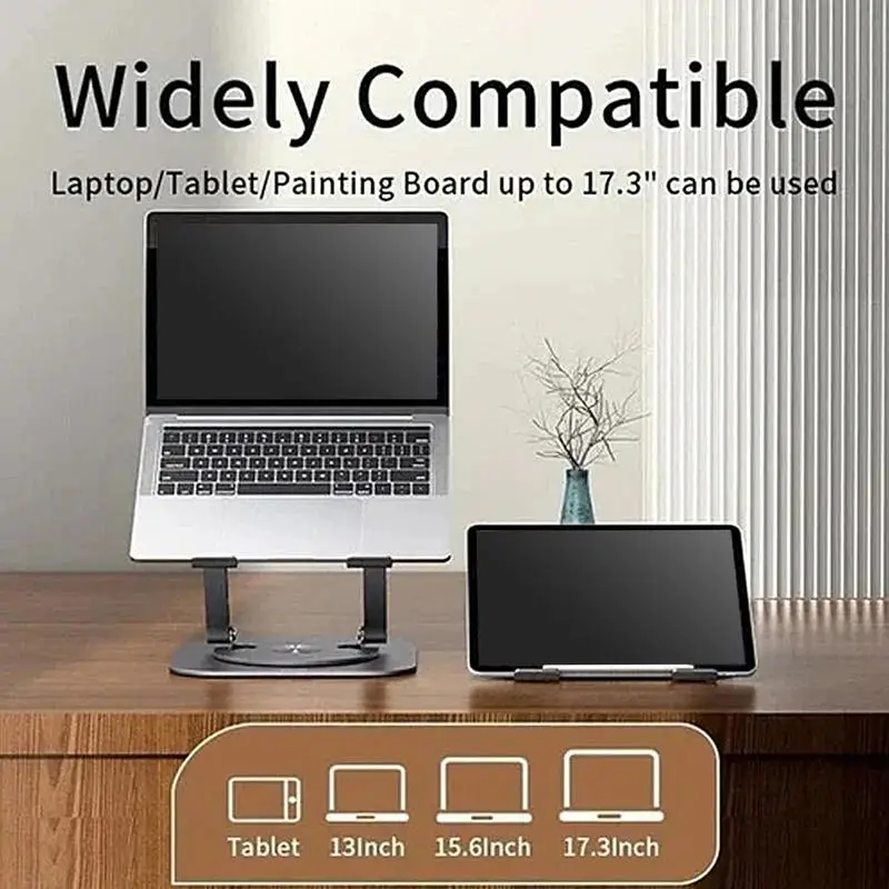 Aluminum Alloy Laptop Stand Adjustable Laptop Bracket 360 Degree Rotatable Laptop Holder Professional For Home Office Work