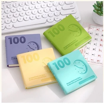 Mini agenda tascabile per l'autodisciplina di 100 giorni, carta spessa resistente alle sbavature, adatta per studenti e per lo sviluppo delle abitudini