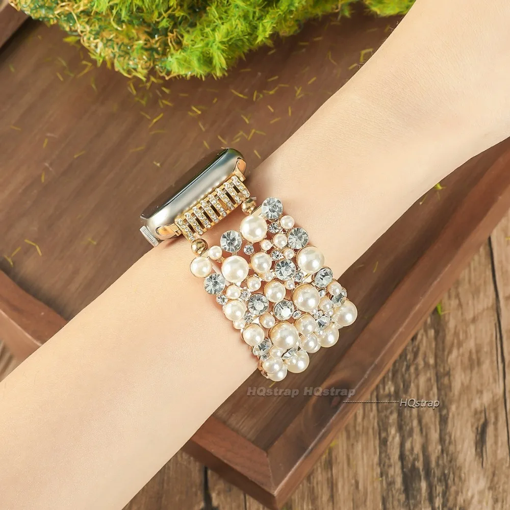 Women's Bling Elastic Bracelet Watch Band with Stretch Strap