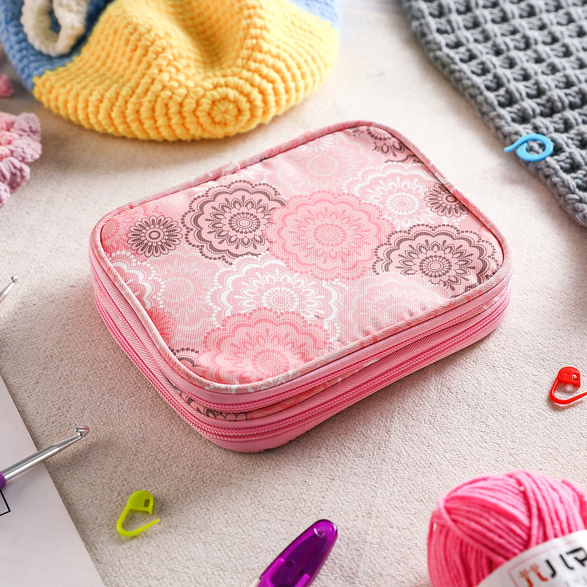 Empty Knitting Kit Case Organizer Bag For Needles Scissors Sewing Tool Accessories Kit Gift knitting tool organizer,hand knitting kit
