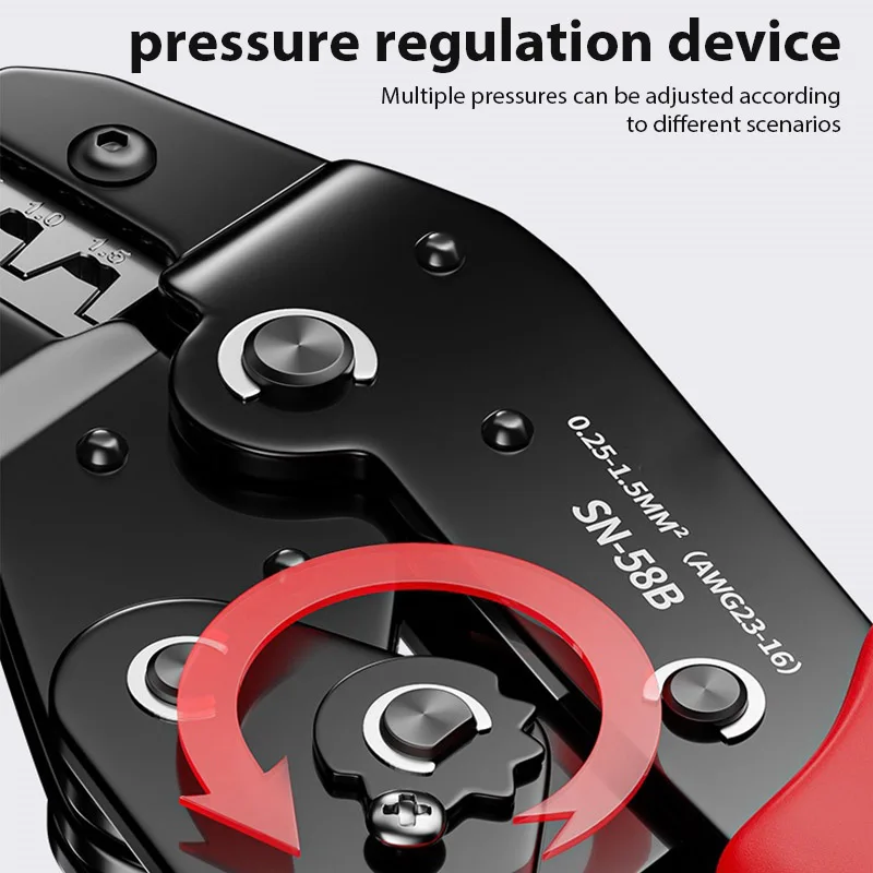 DuPont Terminals Crimp Pliers Barrel Crimping Tools SN-58B 24-16 AWG /0.25-1.5mm² Ratcheting Crimper