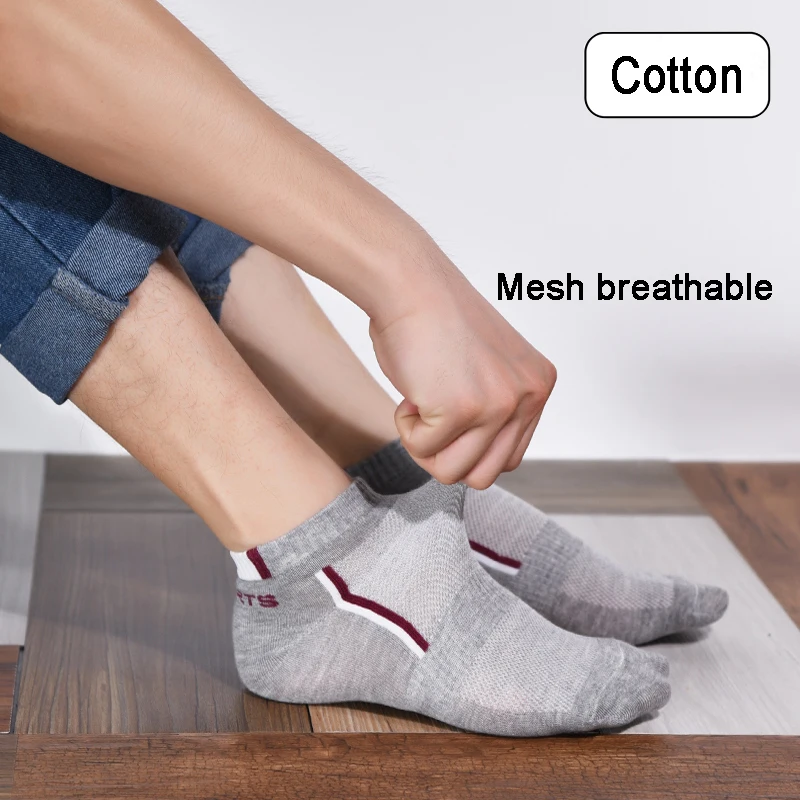 10Pairs Men Cotton Socks High Quality Casual Sports Socks Mesh Breathable Spring And Summer Boat Socks White And Black Socks NEW