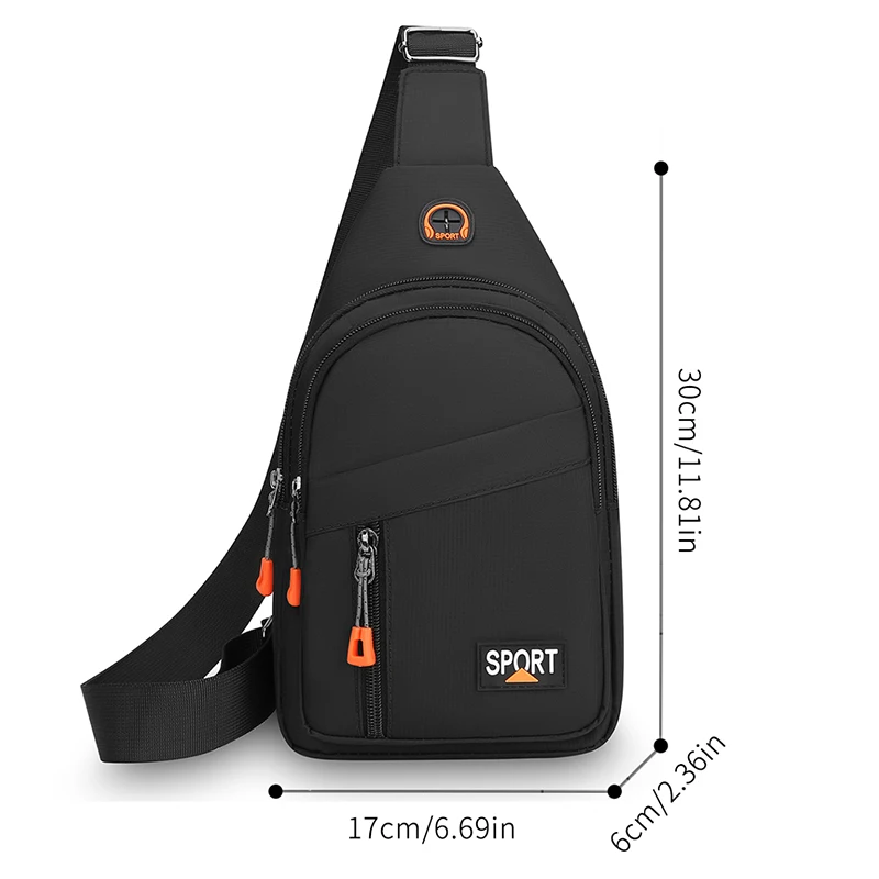 Neutral crossbody bag - adjustable shoulder strap, chest bag, zipper closure for outdoor sports, travel, and daily use