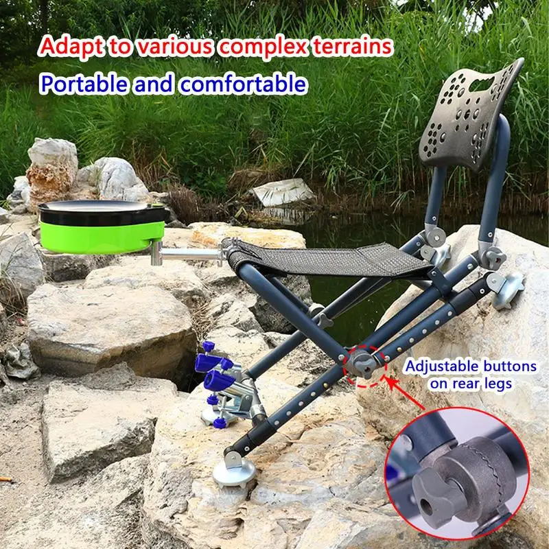 Portable Fishing Chair Folding Fish Chair 180 Degree Adjustable Backrest Four-leg Recliner Aluminum Alloy Camping Stool folding chair fishing accessory