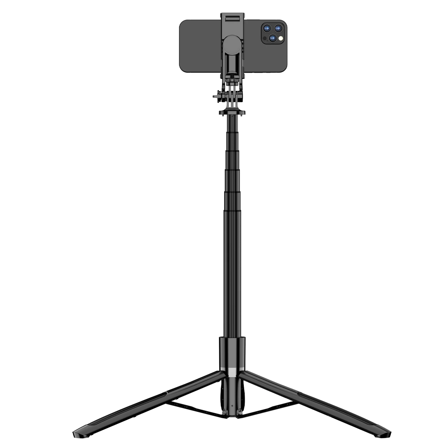 Selfieshow Q06 강화 알루미늄 합금 라이브 블루투스 삼각대, 셀카봉 휴대용 삼각대 스탠드 안정기, 휴대폰 삼각대