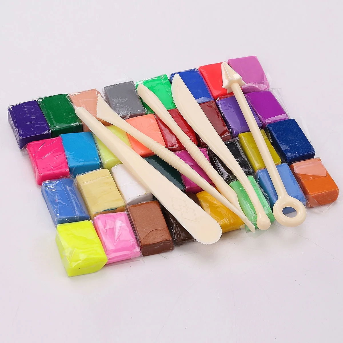 

5 Tool + 32 Color Oven Bake Polymer Clay Blocks Modelling Moulding Tool color clay convenient art creation DIY 32 Colors