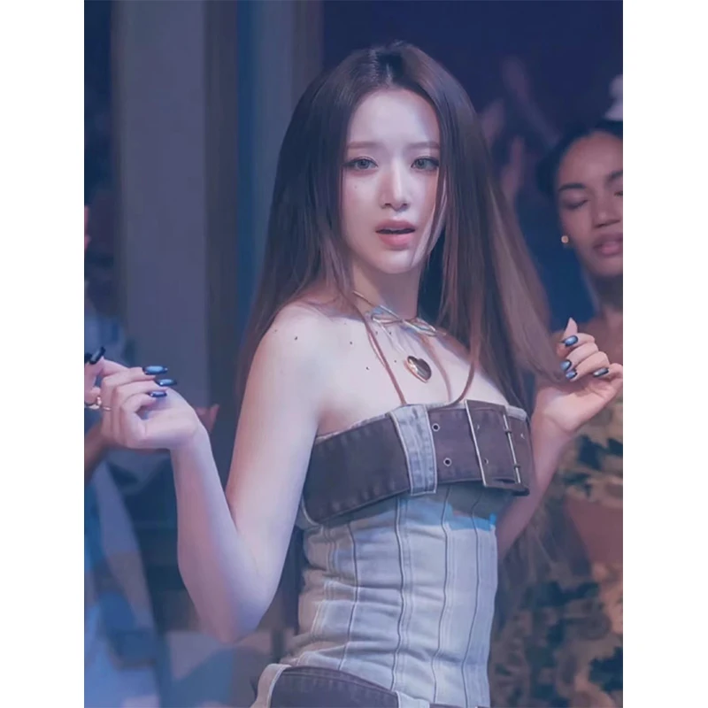 

Костюм певицы Kpop, белые кружевные топы, волшебные оборки, женские топы с лямкой на шее, одежда Y2k, одежда для Idol, концерта, выступления, сценической одежды JL5530