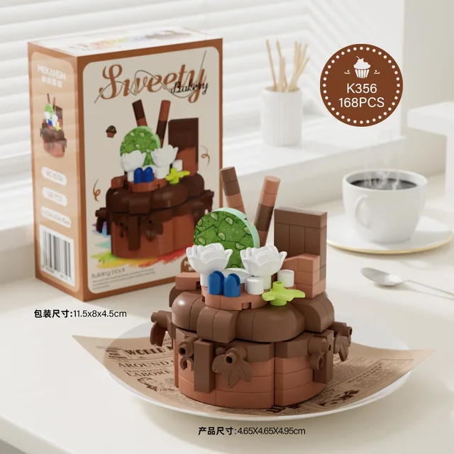 Mini Building Block Food Construction Set Bricks Toys for Children 8 Year Micro Bricks for Adults Birthday Gifts Cake Decoration 6