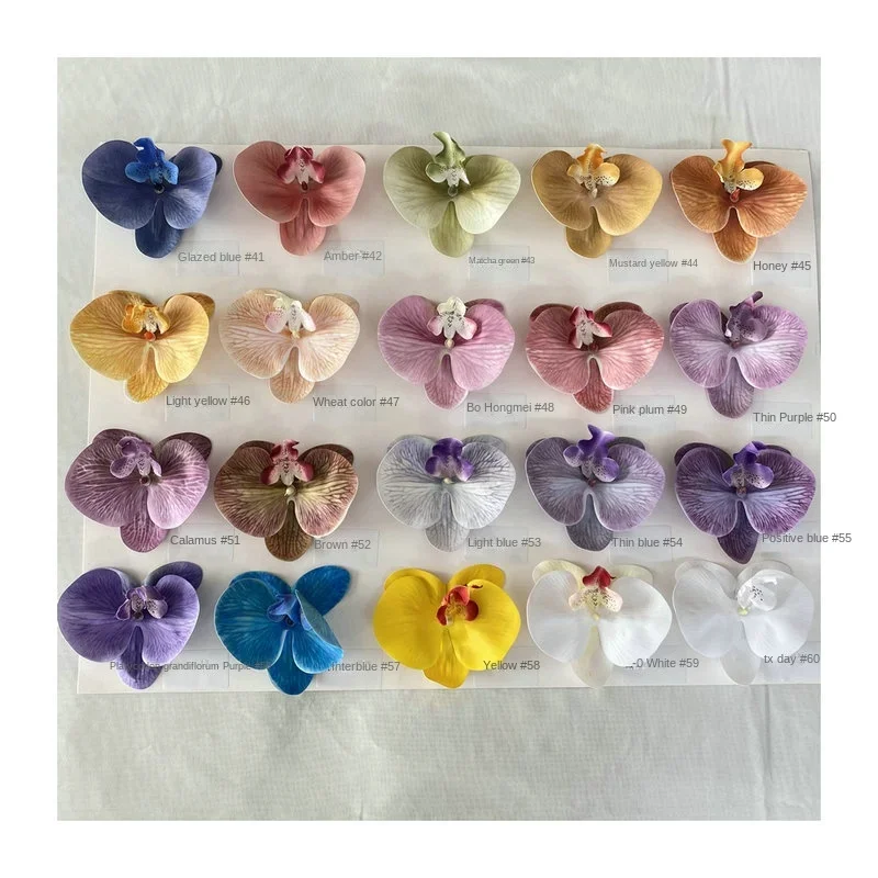9 Head 3d French Artificial Flower Phalaenopsis Wedding Home Decoration Fake Flowers Hotel Flower Arrangement Background