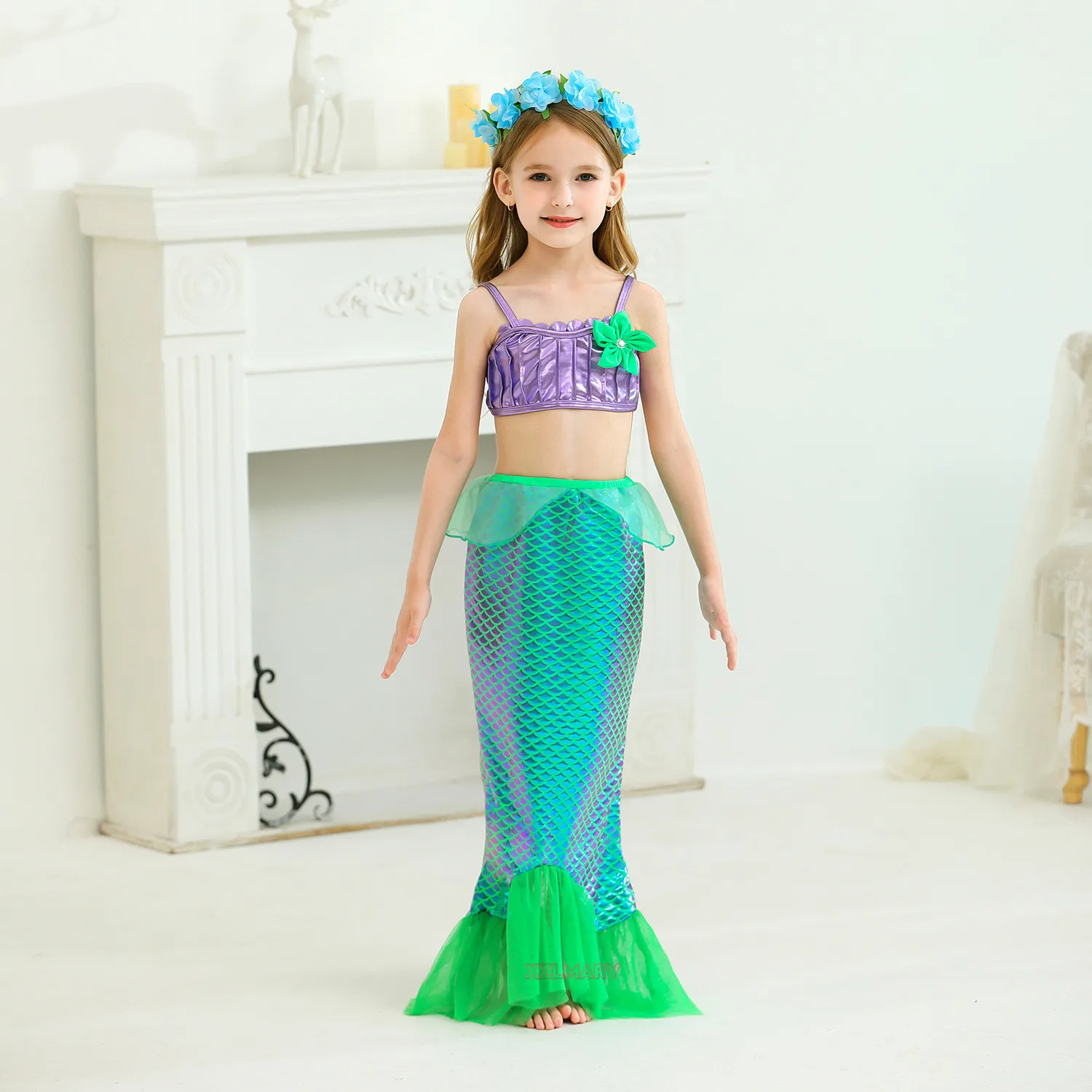 Mermaid Dress for Girl Ariel Prom Princess Cosplay Costume for Kids Girls Birthday Party Halloween