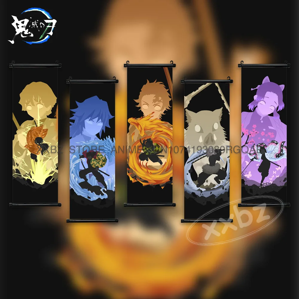 

Плакаты с изображением рассеянных демонов, аниме, украшение для дома, Свиток, настенная живопись, HD печать, Rengoku Kyoujurou, Картина на холсте для п...