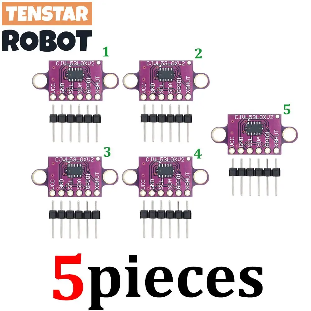 TENSTAR 2pcs/5pcs VL53L0X Time-of-Flight (ToF) Laser Ranging Sensor Breakout 940nm CJVL53L0XV2 Laser Distance Module IIC image 7
