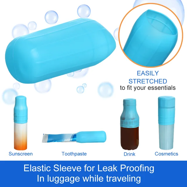 Bobasndm 8Pcs Elastic Sleeve for Leak Proofing Silicone Travel